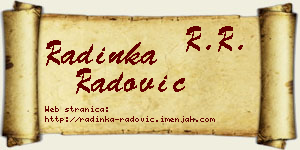 Radinka Radović vizit kartica